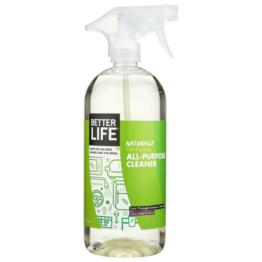 Better Life , Better Life All Purpose Cleaner, Clary Sage Citrus, 32 Fl. Oz. Bottle,  Case of 6