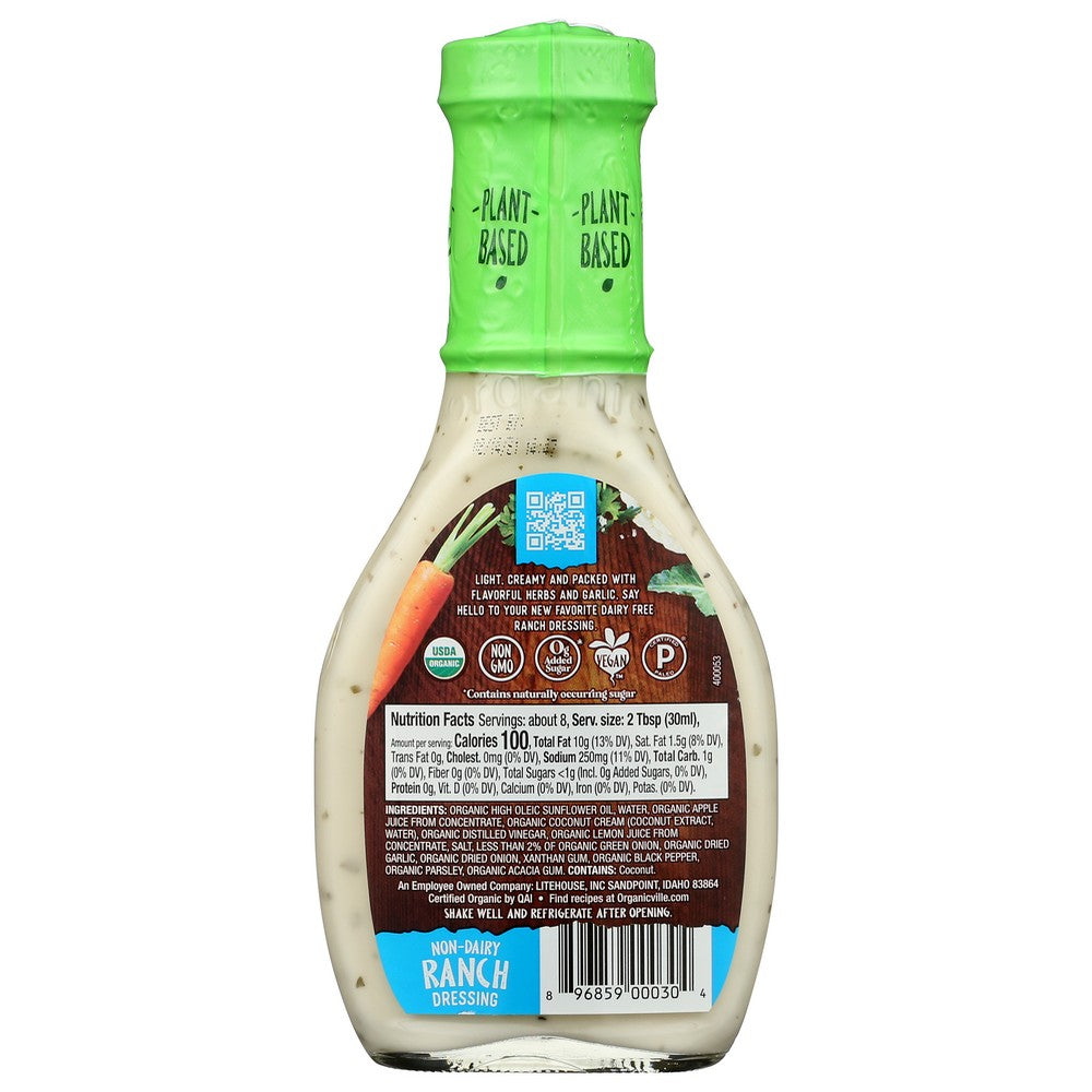 Organicanicville 900009, Non Dairy Ranch Salad Dressing, Og Salad Dressing 8 Fluid Ounce,  Case of 6