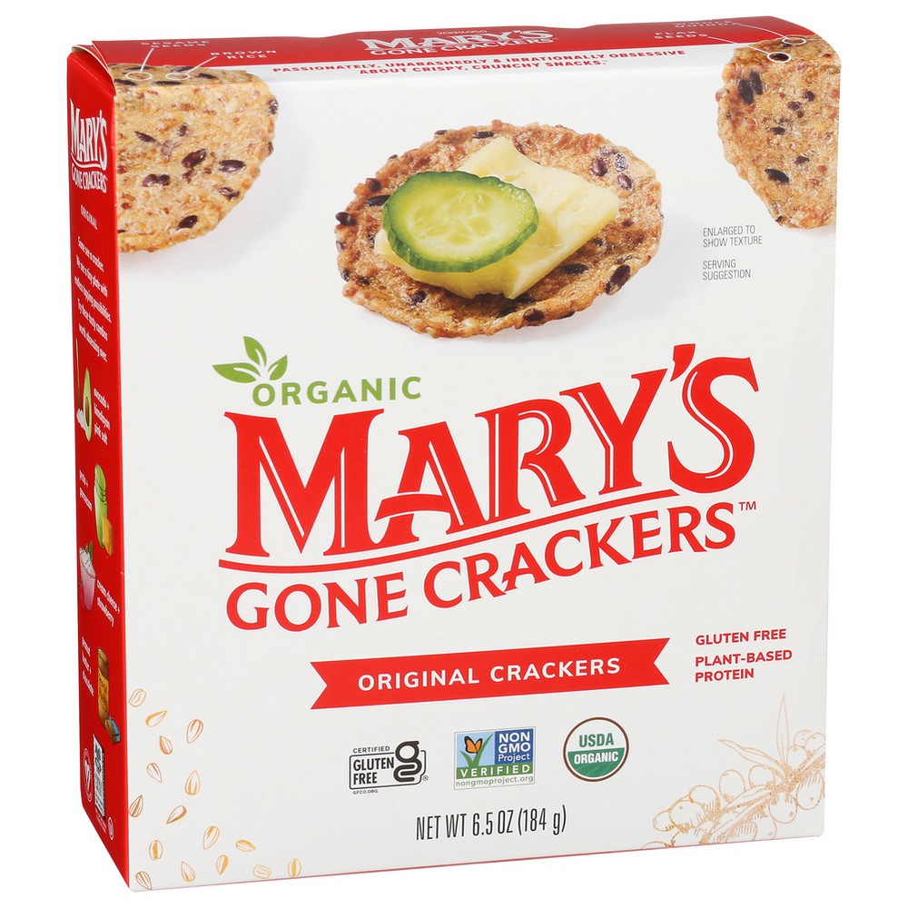 Mary's Gone Crackers 17057610101, Mary's Gone Crackers, Original, 6.5 Oz.,  Case of 6