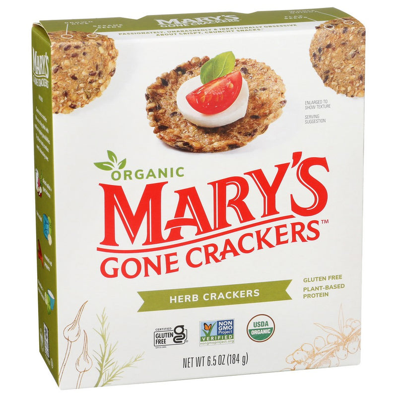 Marys Gone Crackers Cracker Gf Herb Organic - 7 Ounce, Case of 6