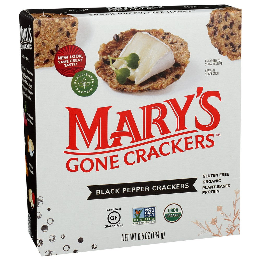 Mary's Gone Crackers® , Black Pepper Crackers 6.5 Ounce,  Case of 6