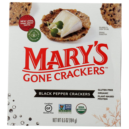 Mary's Gone Crackers® , Black Pepper Crackers 6.5 Ounce,  Case of 6