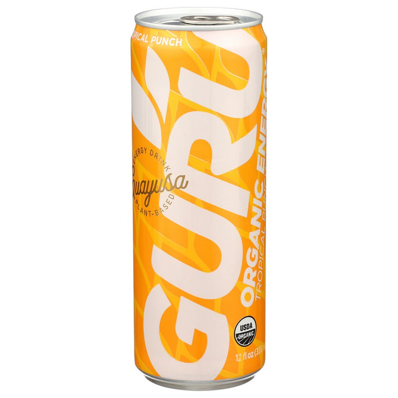 Guru Drink Energy Guayusa Organic - 12 Fluid Ounce, Case of 24