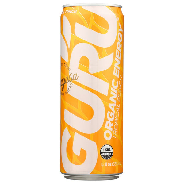 Guru Drink Energy Guayusa Organic - 12 Fluid Ounce, Case of 24