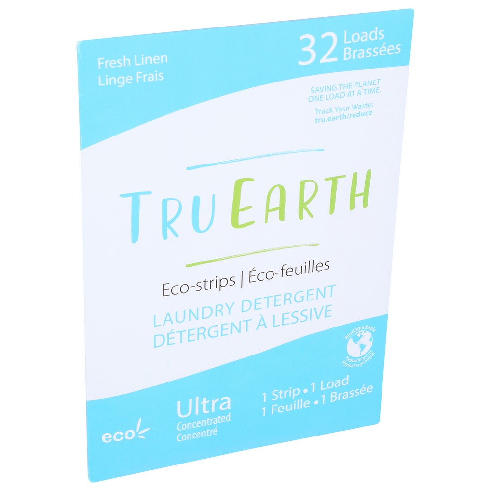 Tru Earth, Eco-Strips Laundry Detergent, Fresh Linen, 32 Loads, Case of 12