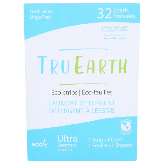 Tru Earth, Eco-Strips Laundry Detergent, Fresh Linen, 32 Loads, Case of 12