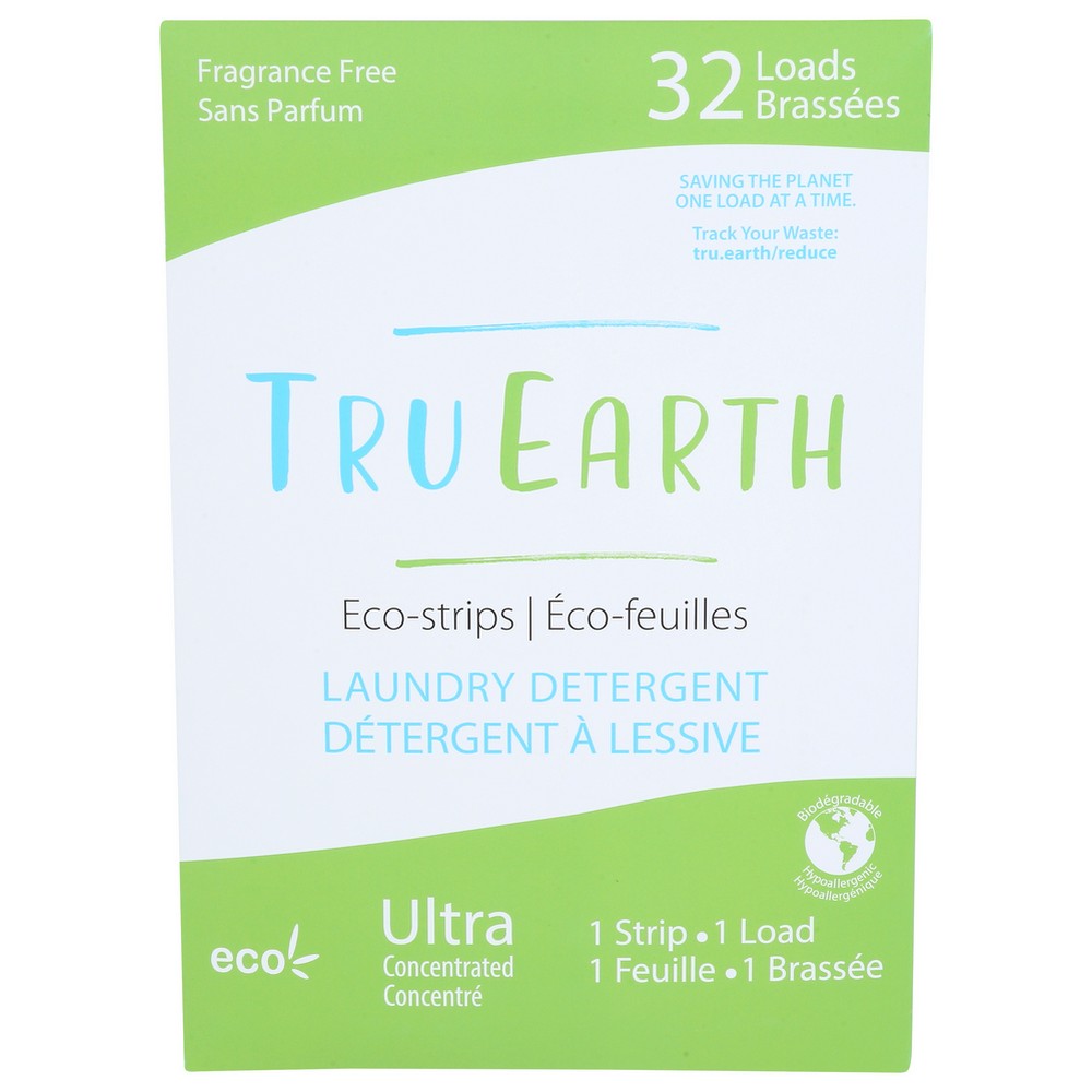 Tru Earth, Eco-Strips Laundry Detergent, Fragrance Free, Case of 12