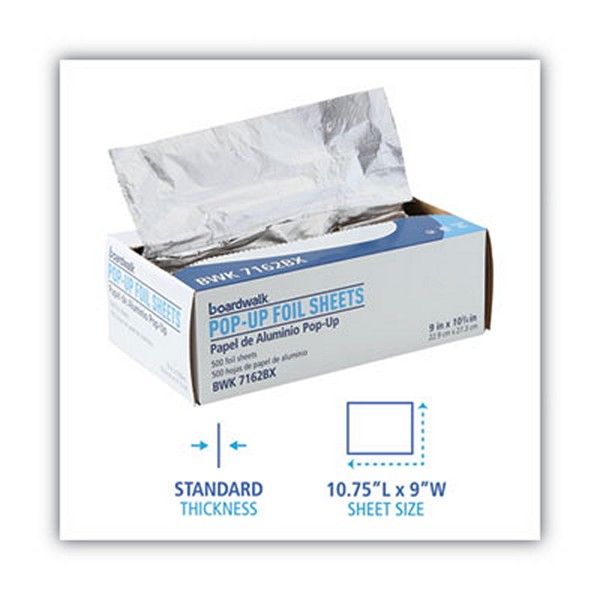 Boardwalk® Standard Aluminum Foil Pop-Up Sheets, 9 X 10.75, 500/box