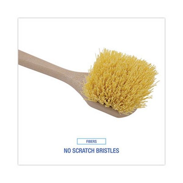 Boardwalk® Utility Brush, Cream Polypropylene Bristles, 5.5 Brush, 14.5" Tan Plastic Handle