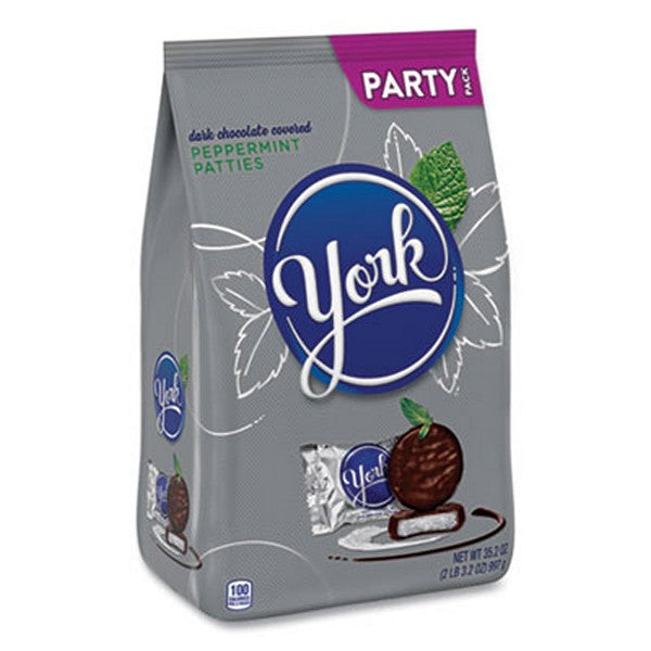 York Party Pack Peppermint Patties, Miniatures, 35.2 Bag