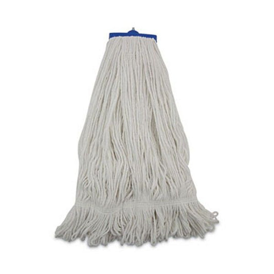 Boardwalk® Mop Head, Lie-Flat Head, Rayon Fiber, 24oz, White, 12/carton