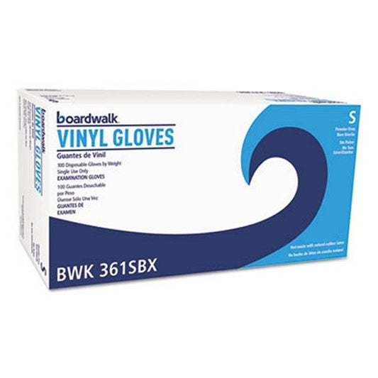 Boardwalk® Exam Vinyl Gloves, Clear, Small, 3 3/5 Mil, 100/box, 10 Boxes/carton