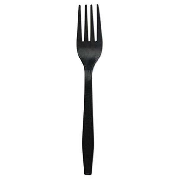 Boardwalk® Heavyweight Polypropylene Cutlery, Fork, Black, 1000/carton