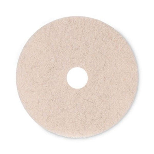 Boardwalk® Natural Hog Hair Burnishing Floor Pads, 20" Diameter, Tan, 5/carton