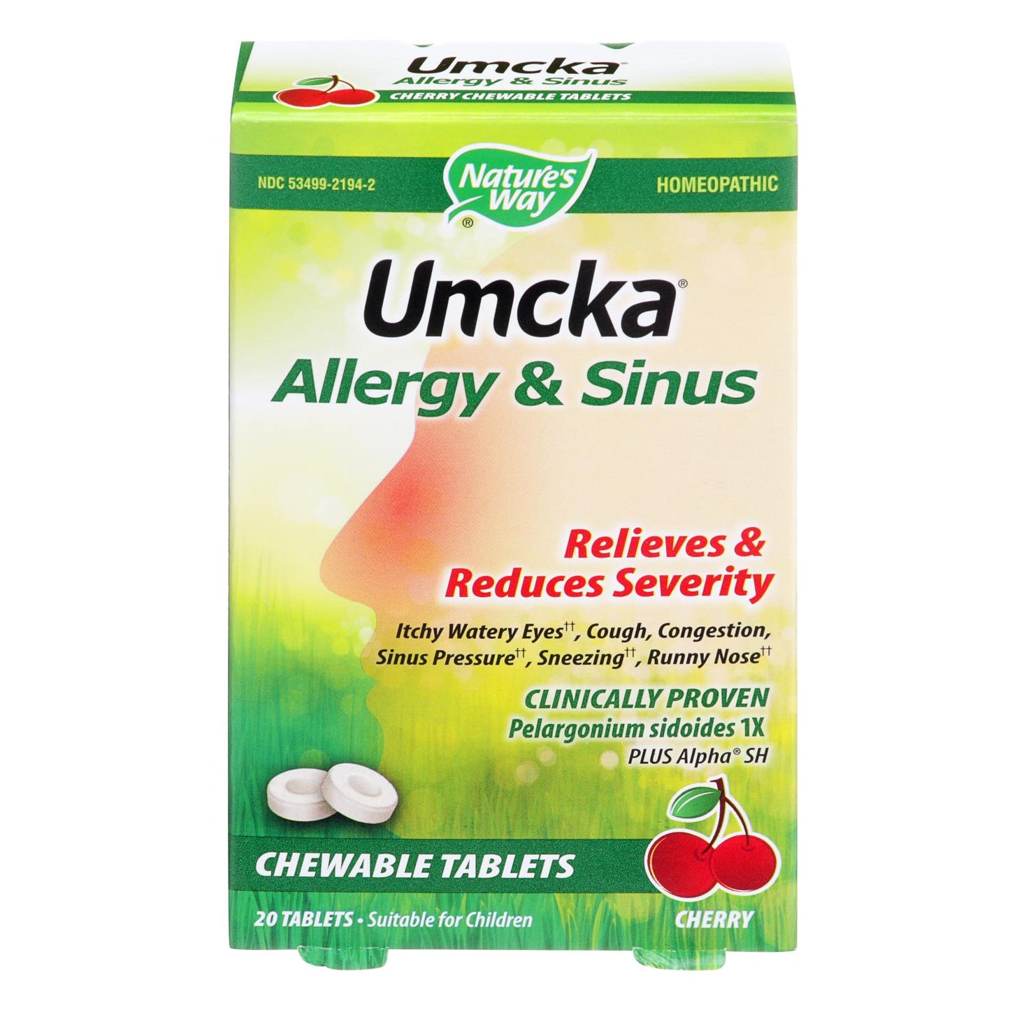 Nature's Way - Umcka Allergy & Sinus - 1 Each - 20 Tablets