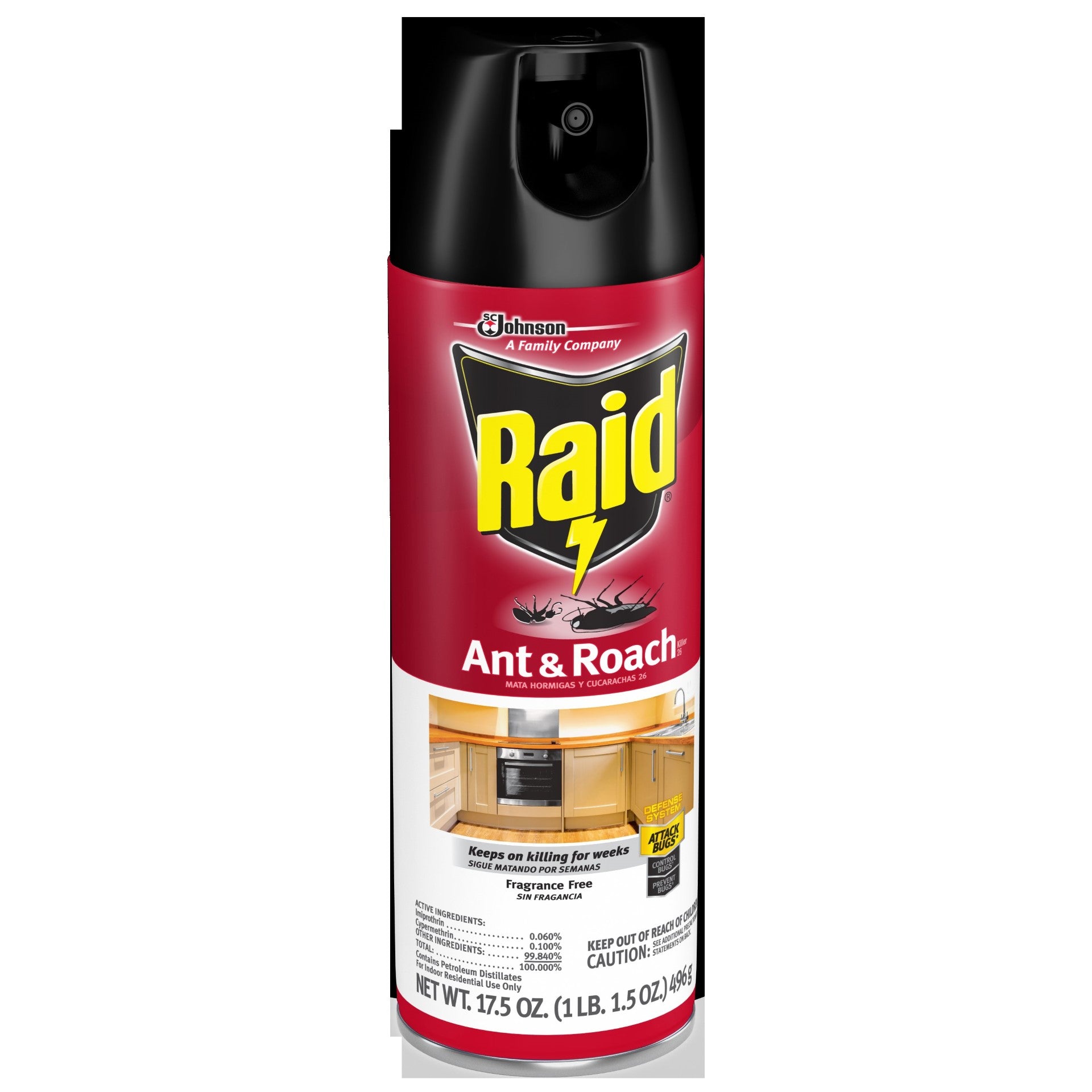 Raid Ant&Roach Aerosol Fragrance Free  12 - 17.5 Oz