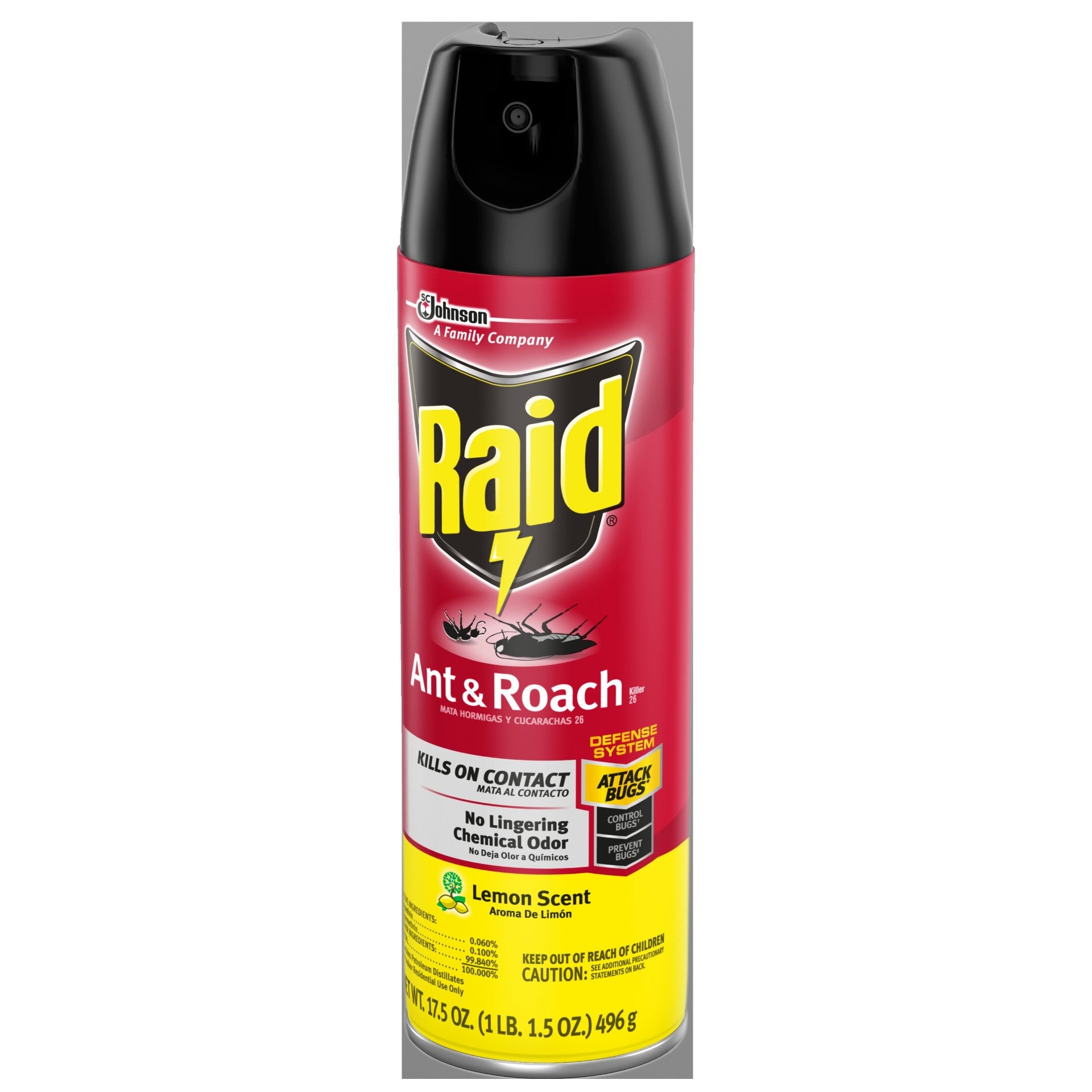 Raid Ant&Roach Lemon Aerosol  12 - 17.5 Oz