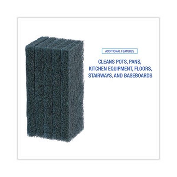 Boardwalk® Medium-Duty Scour Pad, 10 X 4.63, Blue, 20/carton