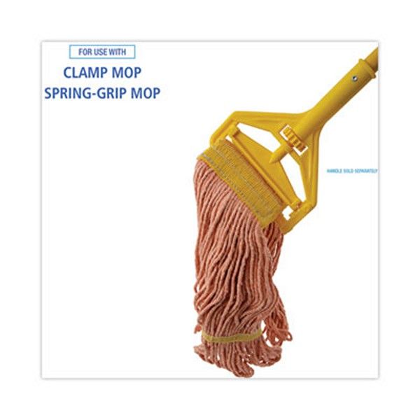 Boardwalk® Super Loop Wet Mop Head, Cotton/synthetic Fiber, 5" Headband, Small Size, Orange, 12/carton