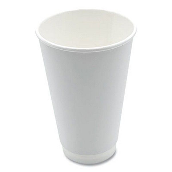 Boardwalk® Boardwalk Paper Hot Cups, Double-Walled, 16 oz, White, 500/Carton