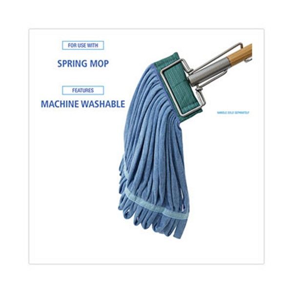 Boardwalk® Microfiber Looped-End Wet Mop Heads, Medium, Blue, 12/carton, 12/carton