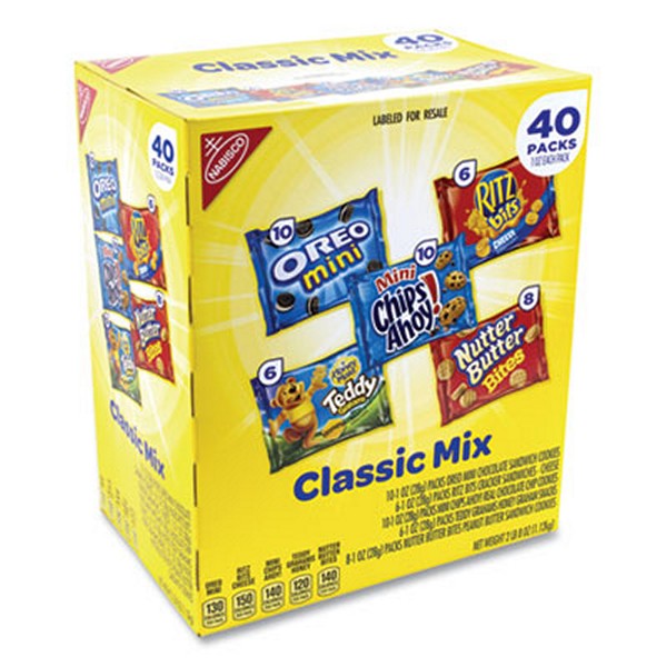 Nabisco Cookie And Cracker Classic Mix, Assorted Flavors, 1 Pack, 40 Packs/box