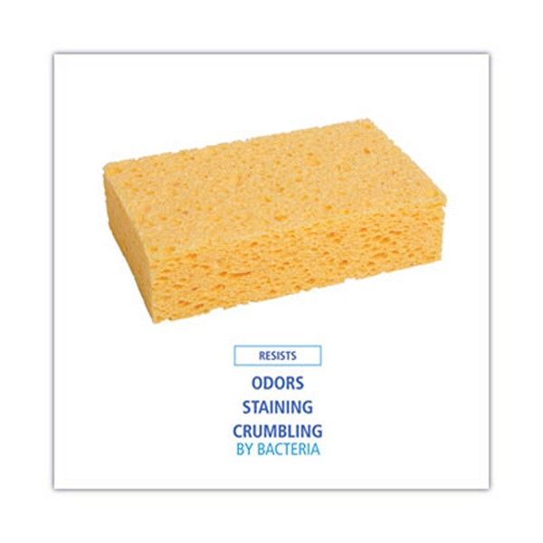 Boardwalk® Medium Cellulose Sponge, 3.67 X 6.08, 1.55" Thick, Yellow, 24/carton