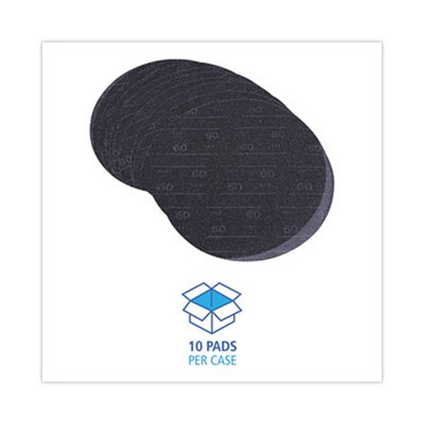 Boardwalk® Sanding Screens, 17" Diameter, 60 Grit, Black, 10/carton