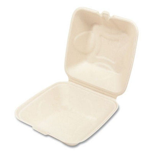 Boardwalk® Boardwalk Bagasse PFAS-Free Food Containers, 1-Compartment, 6 x 6 x 3.19, Tan, Bamboo/Sugarcane, 500/Carton