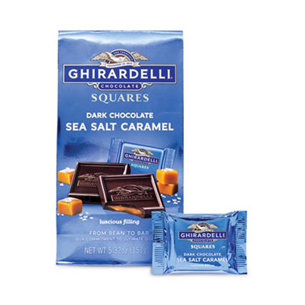 Ghiradelli Dark and Sea Salt Caramel Chocolate Squares, 5.32 Packs, 3 Count