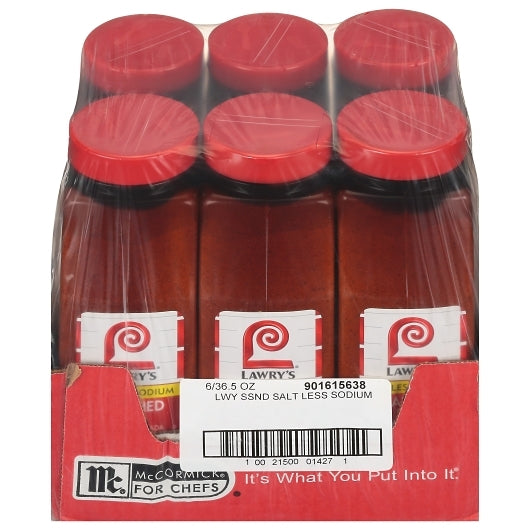 Lawry's Seasoned Salt Less Sodium 36.5 Ounce Size - 6 Per Case.