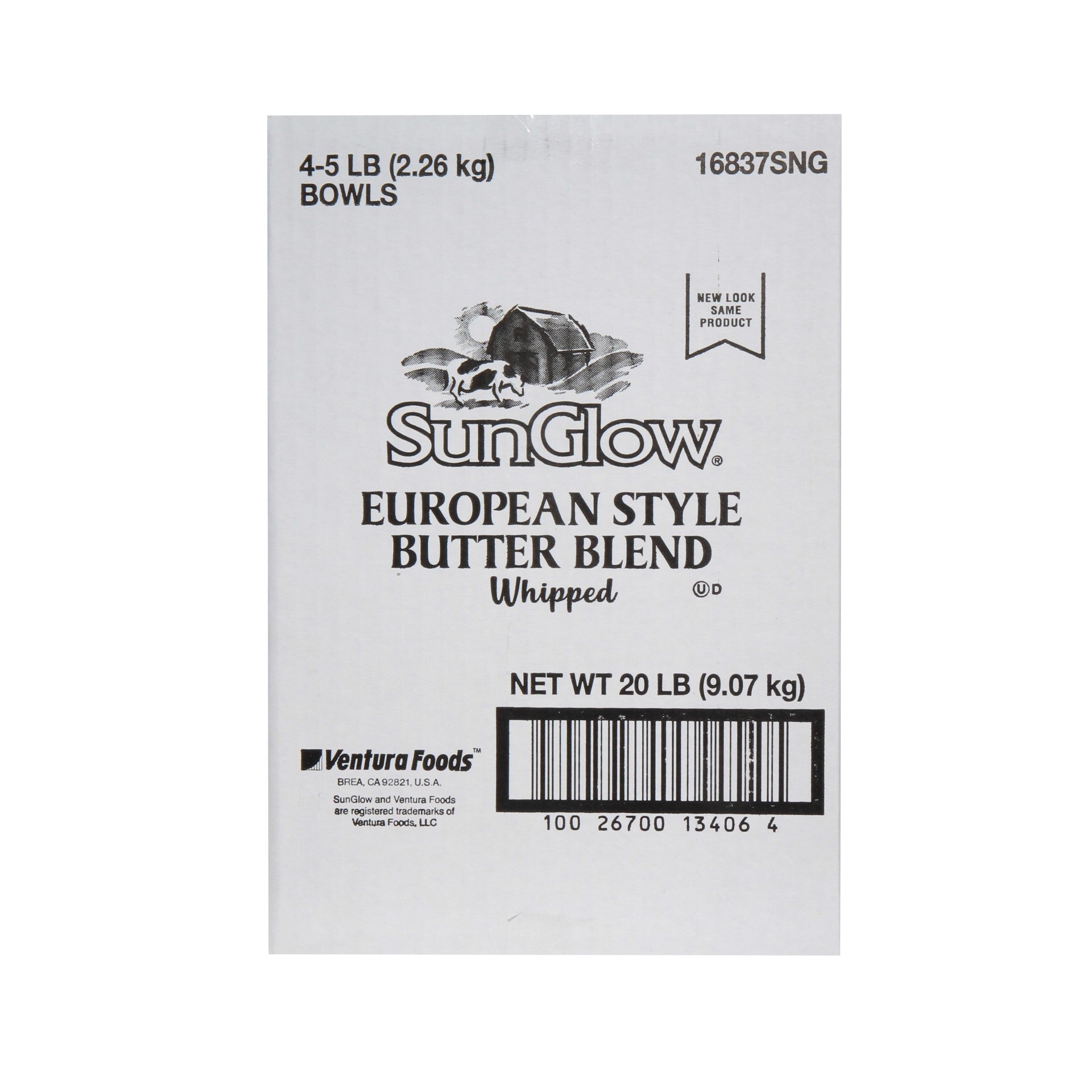 Sun Glow Zero S Trans Fat European Stylewhipped Butter Blend 5 Pound Each - 4 Per Case