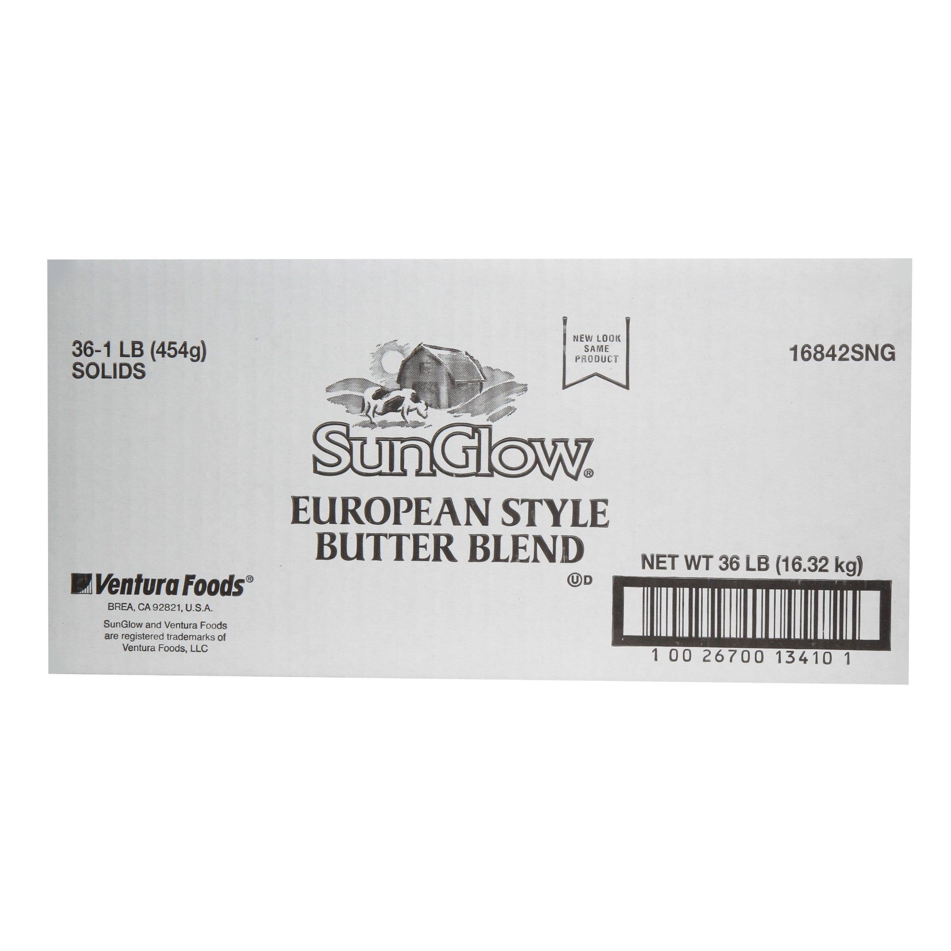Sun Glow Margarine European Style No Trans Fat Butter Blend 1 Pound Each - 36 Per Case