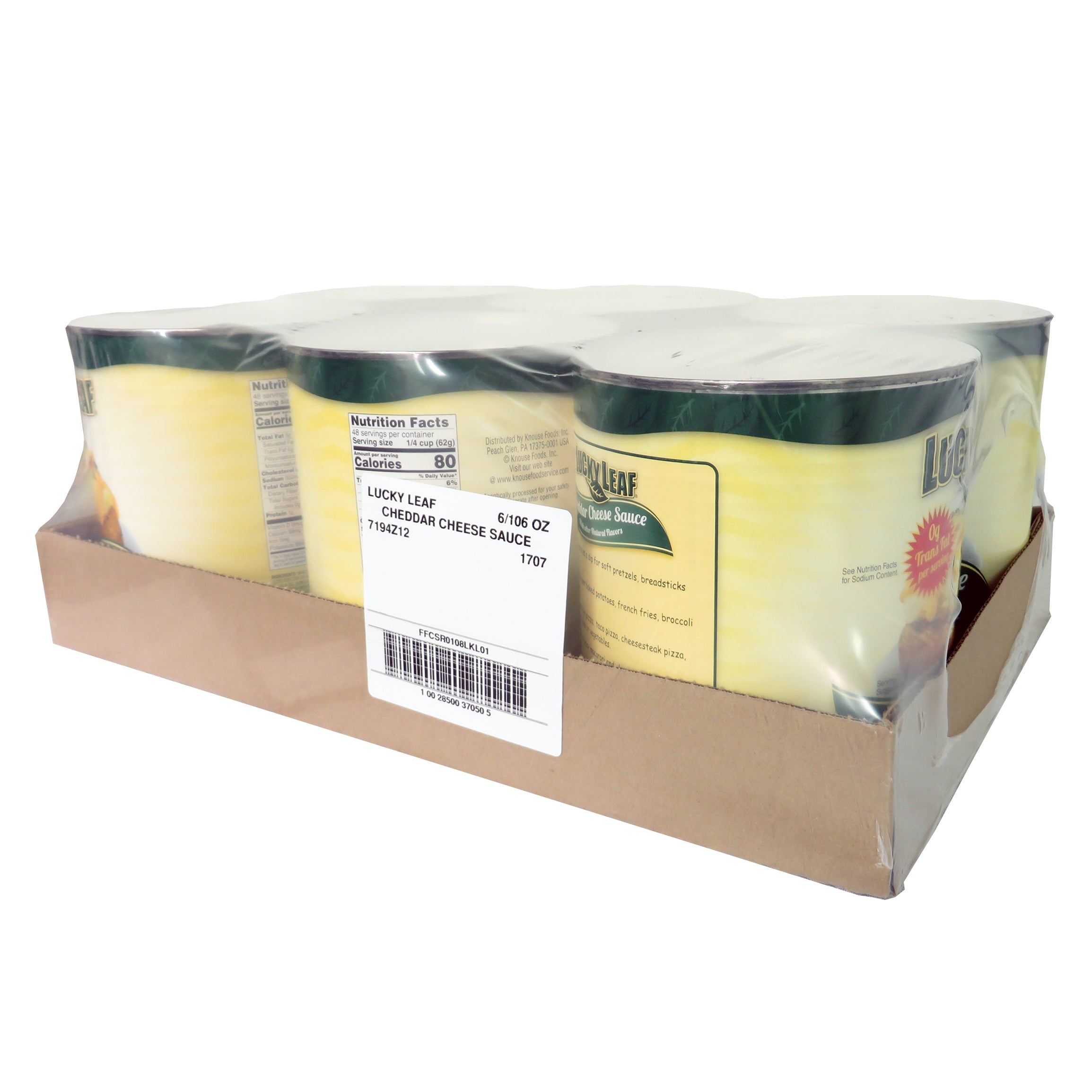 Lucky Leaf Cheddar Cheese Sauce Tffphof Cans 106 Ounce Size - 6 Per Case