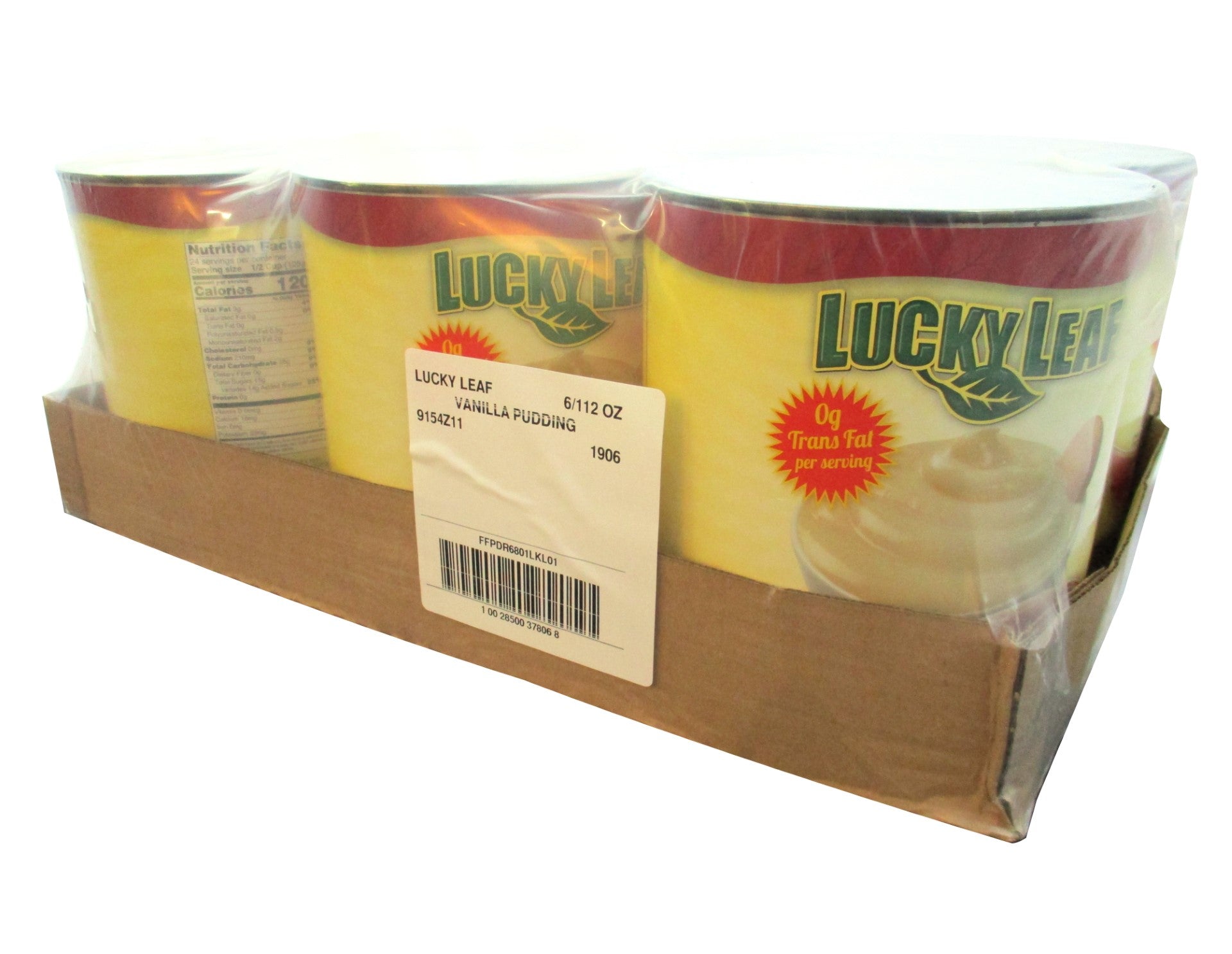 Lucky Leaf Vanilla Pudding G Trans Fat Perserving Cans 112 Ounce Size - 6 Per Case