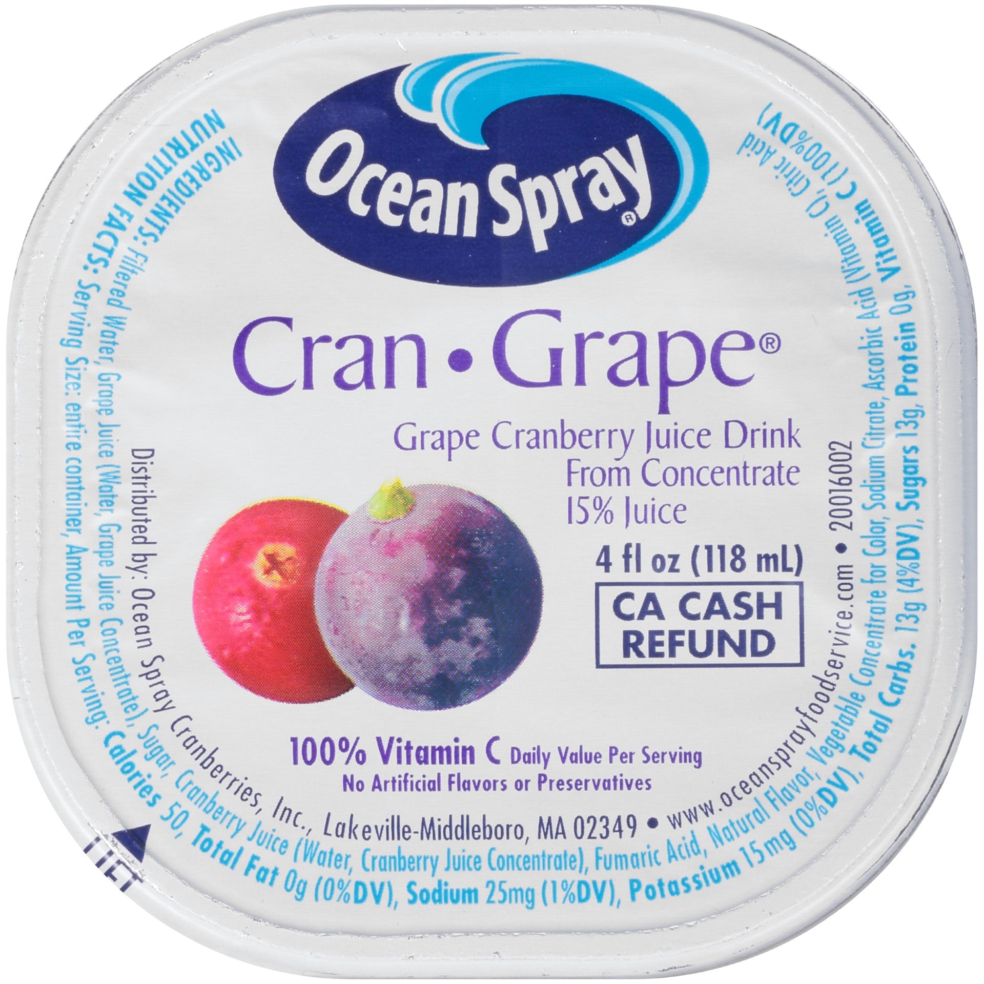 Z Cranberry Grape Juice Drink 4 Fluid Ounce - 48 Per Case