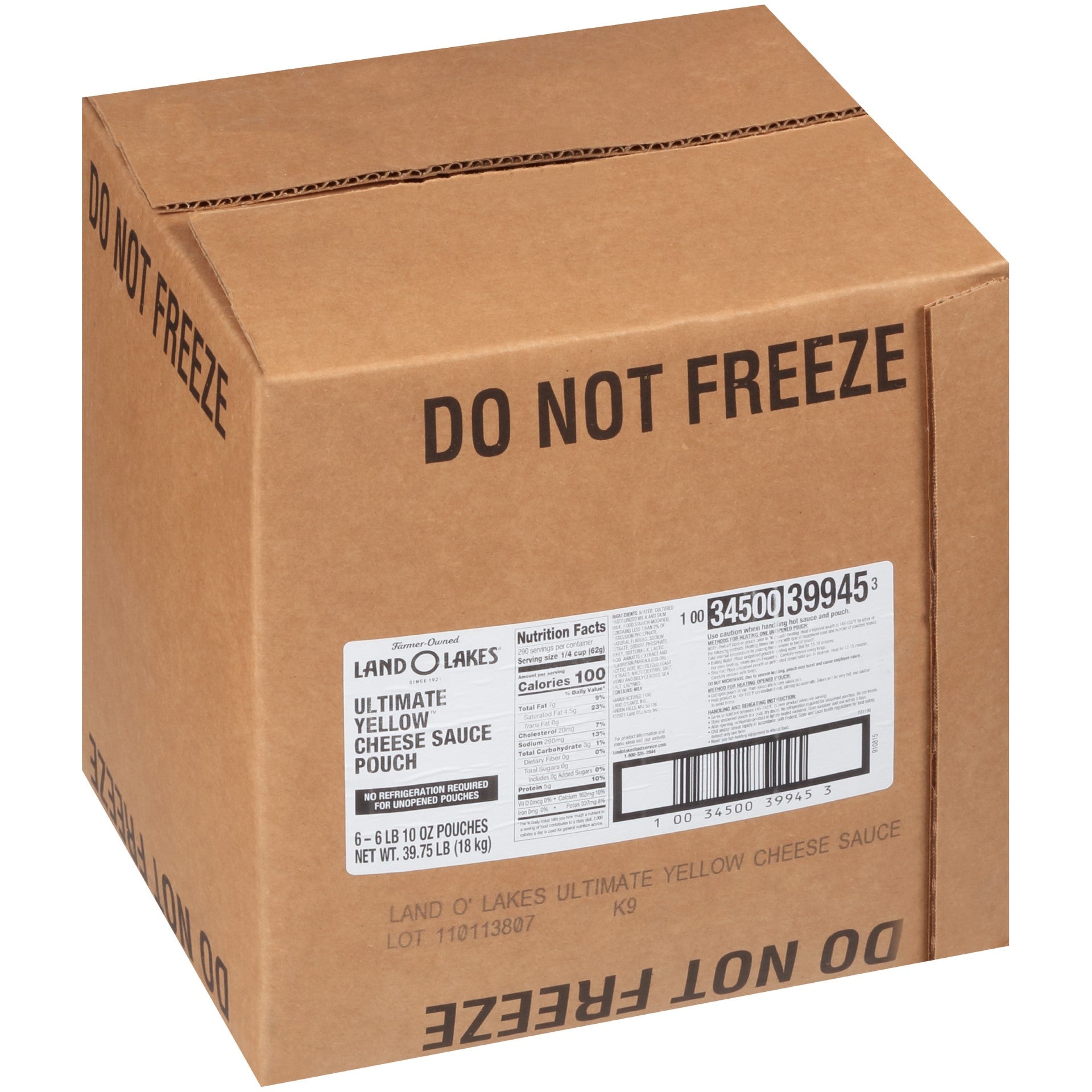 Land O Lakes Ultimate Yellow Cheese Sauce Pouch 106 Ounce Size - 6 Per Case