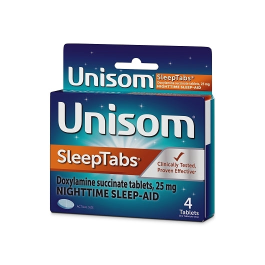 Unisom Sleep-Aid Tablets, 4 Count, 3 Per Pack, 8 Per Case