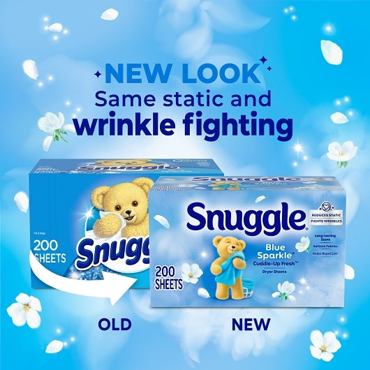 Snuggle Blue Sparkle Fabric Conditioning, 200 Count, 6 Per Case