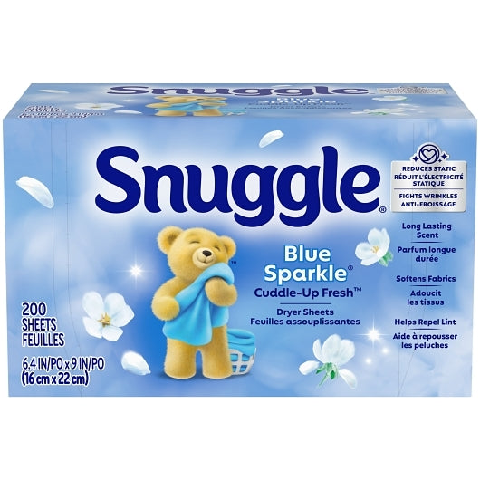 Snuggle Blue Sparkle Fabric Conditioning, 200 Count, 6 Per Case