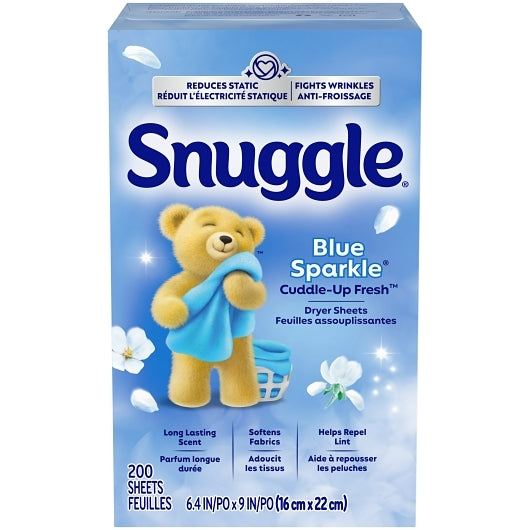 Snuggle Blue Sparkle Fabric Conditioning, 200 Count, 6 Per Case