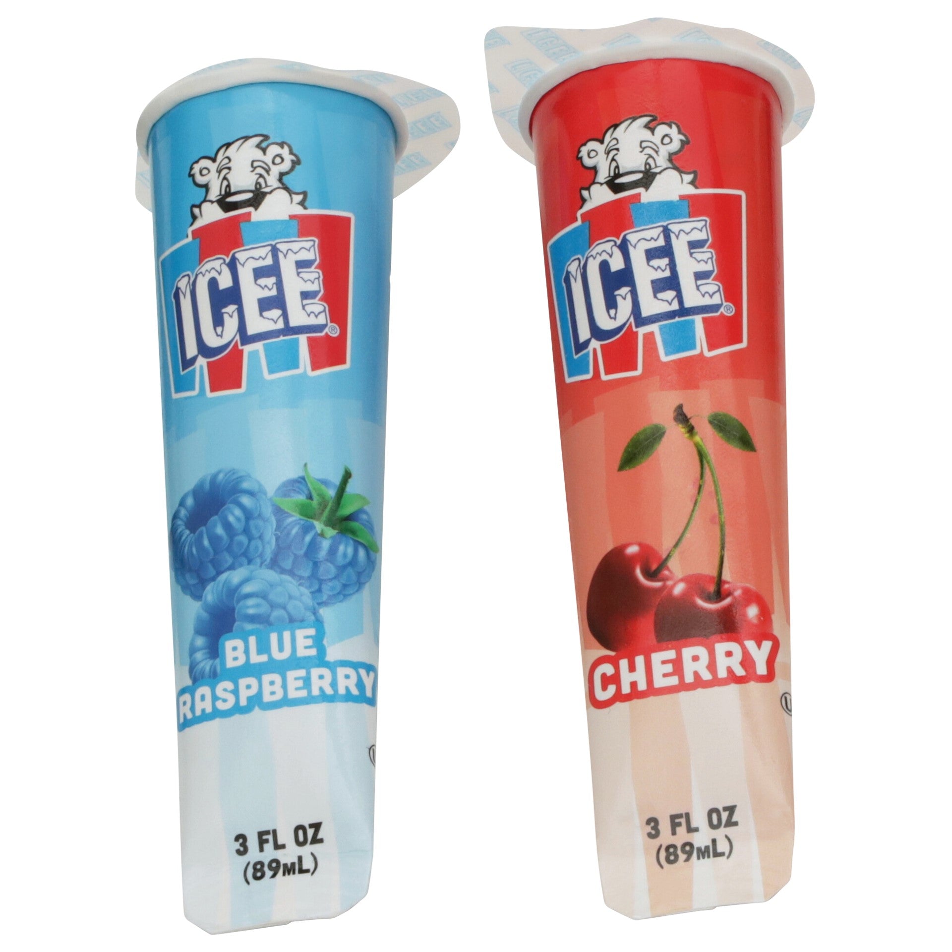 Icee Cherry & Blue Raspberry Tube 30 Count Packs - 1 Per Case