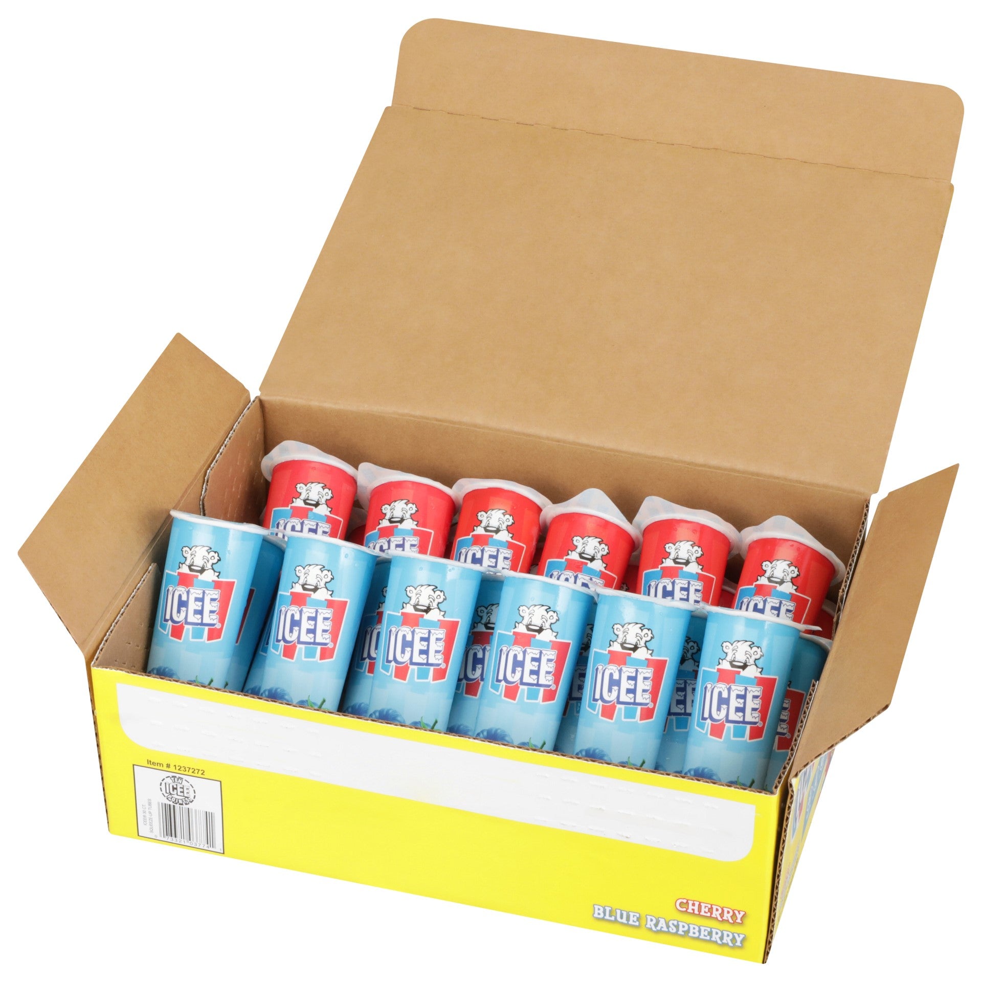 Icee Cherry & Blue Raspberry Tube 30 Count Packs - 1 Per Case