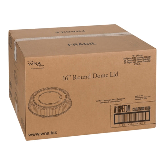 Wna-Caterline Pack 16" Dome Lid For Black Plastic Cater Tray, 25 Each