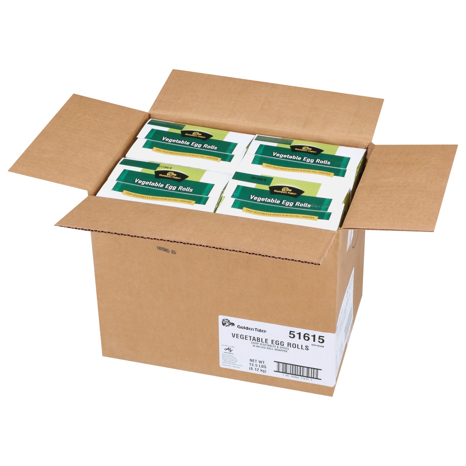 Golden Tiger Vegetable Egg Roll C&c Box 3 Ounce Size - 72 Per Case