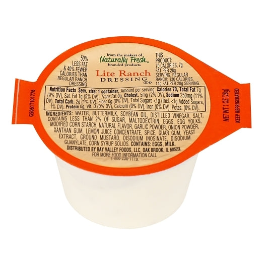 Naturally Fresh Light Ranch Dressing Case Of 1 Ounce Size - 100 Per Case