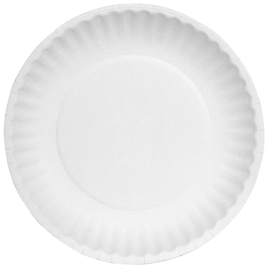 Ajm 6 Inch White Uncoated Paper Plate, 1000 Count