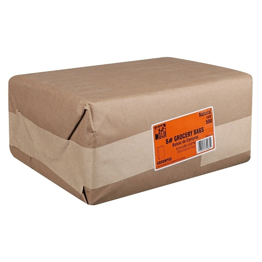 Ajm 8# Natural Kraft Bag, 500 Count