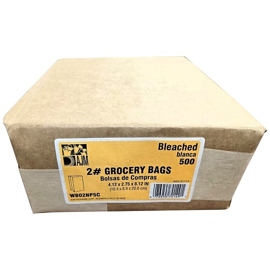 Ajm 2# Bleached Bag, 500 Count