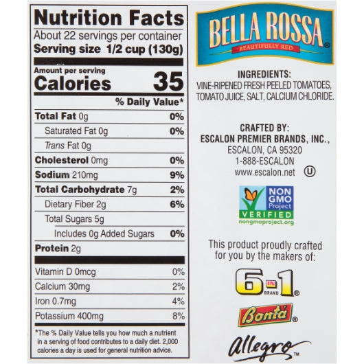 Bella Rossa Prime Tomato Strips in Juice 102 Ounce Cans 6 Per Case
